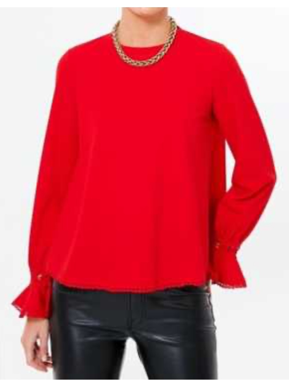 Tuckernuck Pomander Place Eyelet detail ruffle sleeve Top